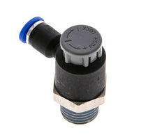 Flow Control Valve Meter-Out Elbow 4 mm - R1/4'' Brass/PA 66 Locknut