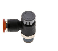 Flow Control Valve Meter-In Elbow 6 mm - R1/8'' Brass/PA 66 Locknut