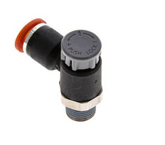 Flow Control Valve Meter-In Elbow 6 mm - R1/8'' Brass/PA 66 Locknut