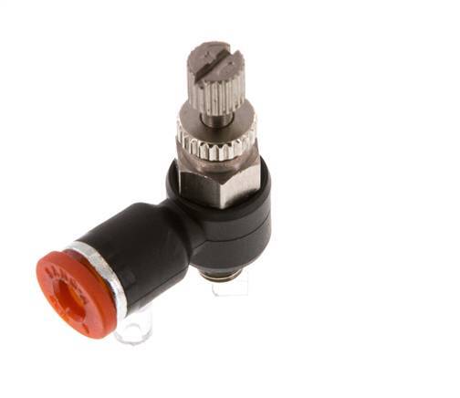 L-stuk Regelventiel 4 mm - M5 Regeling-in Messing/Nylon