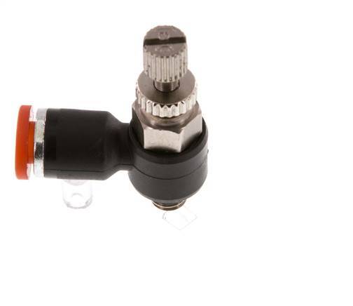 L-stuk Regelventiel 4 mm - M5 Regeling-in Messing/Nylon