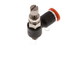 L-stuk Regelventiel 4 mm - M5 Regeling-in Messing/Nylon