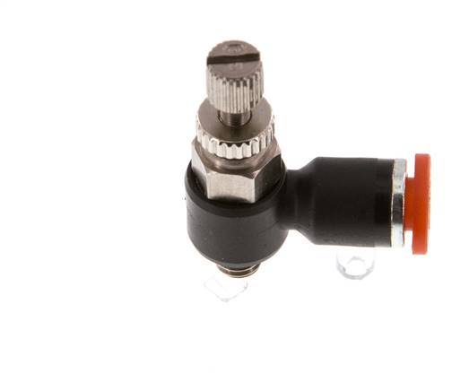 L-stuk Regelventiel 4 mm - M5 Regeling-in Messing/Nylon