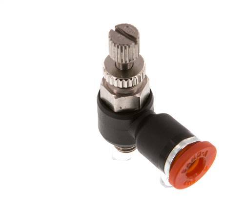 L-stuk Regelventiel 4 mm - M5 Regeling-in Messing/Nylon