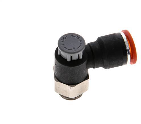 L-stuk Regelventiel 10 mm - G1/4'' Regeling-in Messing/Nylon Borgmoer