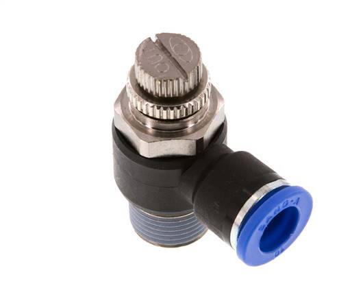 L-stuk Regelventiel 10 mm - R3/8'' Regeling-Uit Messing/Nylon