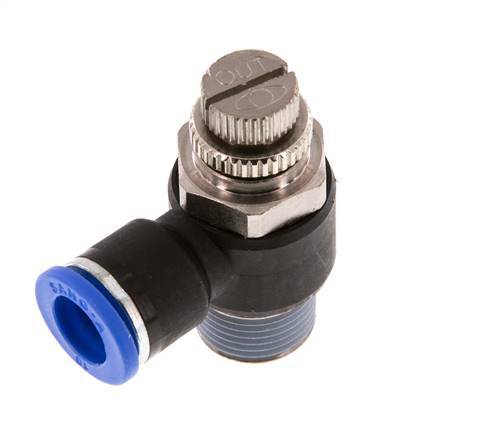 L-stuk Regelventiel 10 mm - R3/8'' Regeling-Uit Messing/Nylon