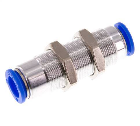 12mm Zelfsluitende Insteekkoppeling Vernikkeld Messing/PBT Schotdoorvoer 0-10 bar
