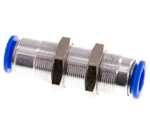 12mm Zelfsluitende Insteekkoppeling Vernikkeld Messing/PBT Schotdoorvoer 0-10 bar