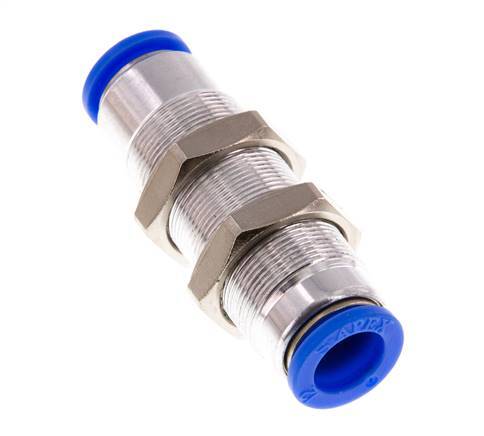 12mm Zelfsluitende Insteekkoppeling Vernikkeld Messing/PBT Schotdoorvoer 0-10 bar