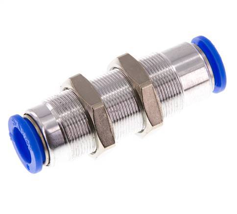 12mm Zelfsluitende Insteekkoppeling Vernikkeld Messing/PBT Schotdoorvoer 0-10 bar