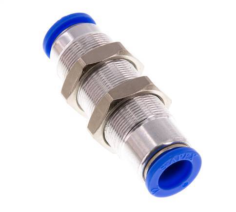 12mm Zelfsluitende Insteekkoppeling Vernikkeld Messing/PBT Schotdoorvoer 0-10 bar