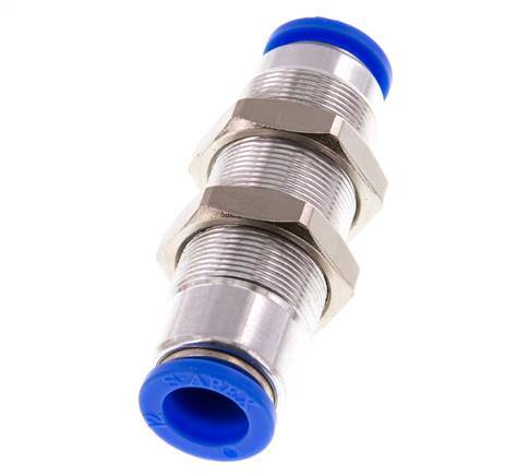 12mm Zelfsluitende Insteekkoppeling Vernikkeld Messing/PBT Schotdoorvoer 0-10 bar