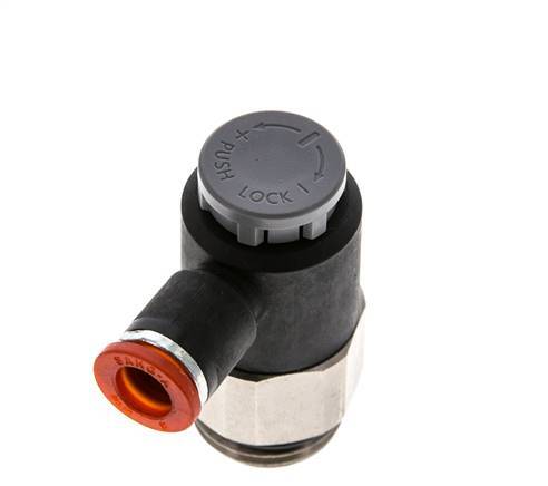 L-stuk Regelventiel 8 mm - G1/2'' Regeling-in Messing/Nylon Borgmoer