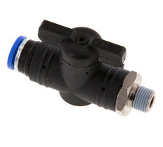 8 mm - R1/8'' Kunststof/Messing rechte 2-Weg Kogelkraan