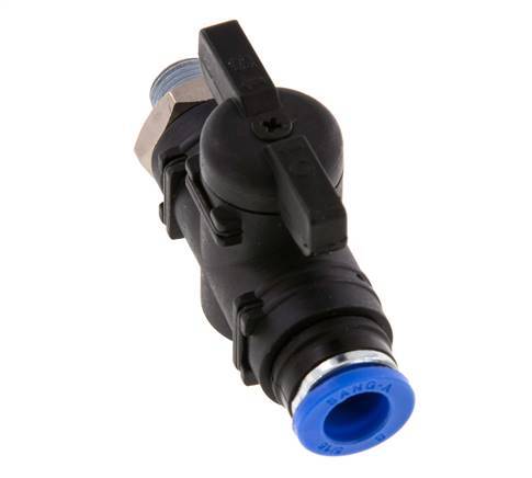 8 mm - R1/8'' Kunststof/Messing rechte 2-Weg Kogelkraan