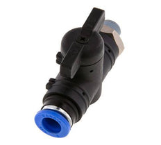 8 mm - R1/8'' Kunststof/Messing rechte 2-Weg Kogelkraan