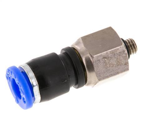6mm & M5 Draaidoorvoer Insteek Buitendraad Vernikkeld Messing/PBT NBR