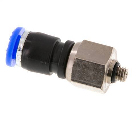 6mm & M5 Draaidoorvoer Insteek Buitendraad Vernikkeld Messing/PBT NBR