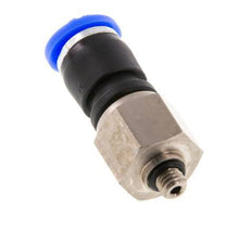 6mm & M5 Draaidoorvoer Insteek Buitendraad Vernikkeld Messing/PBT NBR