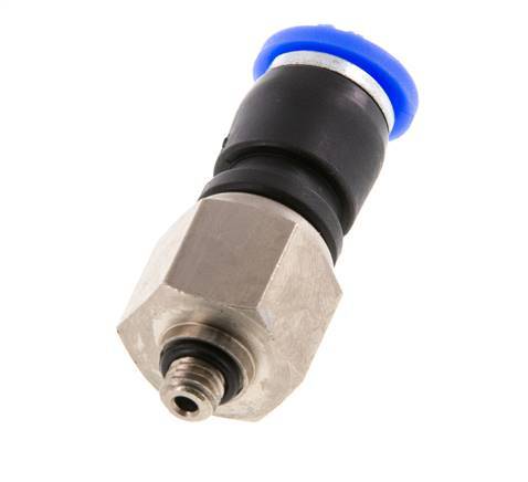 6mm & M5 Draaidoorvoer Insteek Buitendraad Vernikkeld Messing/PBT NBR
