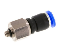 6mm & M5 Draaidoorvoer Insteek Buitendraad Vernikkeld Messing/PBT NBR