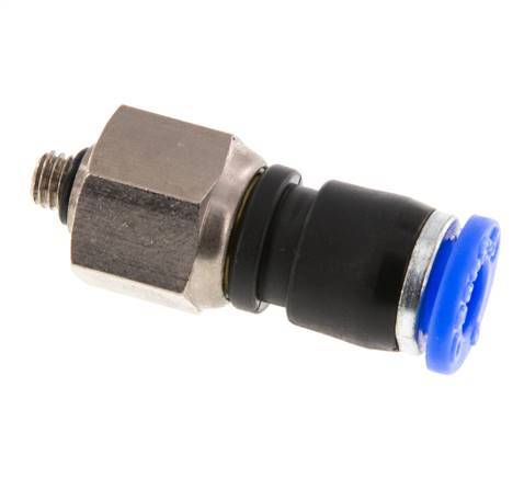 6mm & M5 Draaidoorvoer Insteek Buitendraad Vernikkeld Messing/PBT NBR
