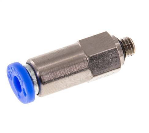 4mm & M5 Regeling-In Vernikkeld Messing/PBT Terugslagklep Insteekkoppeling Buitendraad 0.2-10 bar
