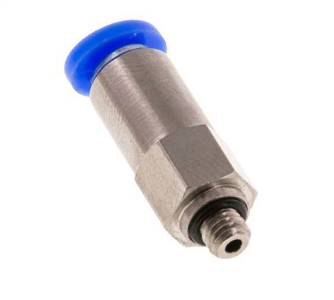 4mm & M5 Regeling-In Vernikkeld Messing/PBT Terugslagklep Insteekkoppeling Buitendraad 0.2-10 bar