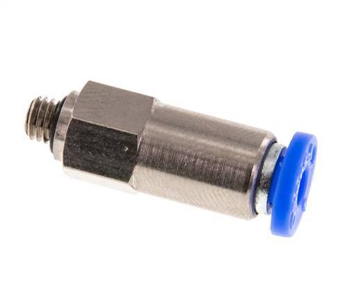 4mm & M5 Regeling-In Vernikkeld Messing/PBT Terugslagklep Insteekkoppeling Buitendraad 0.2-10 bar