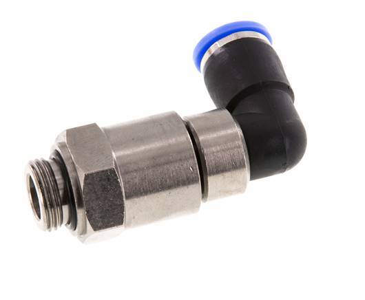 10mm & G3/8'' L-stuk Hoge Snelheid Draaidoorvoer Insteek Buitendraad Vernikkeld Messing/PBT NBR