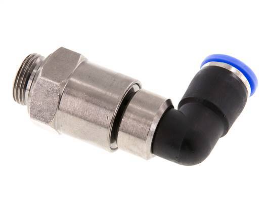 10mm & G3/8'' L-stuk Hoge Snelheid Draaidoorvoer Insteek Buitendraad Vernikkeld Messing/PBT NBR