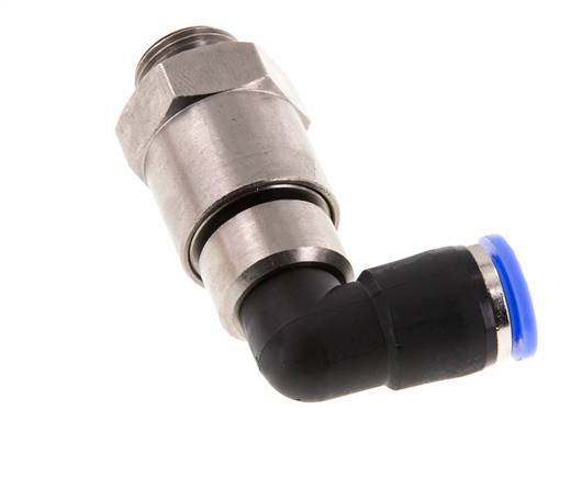 10mm & G3/8'' L-stuk Hoge Snelheid Draaidoorvoer Insteek Buitendraad Vernikkeld Messing/PBT NBR