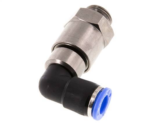 10mm & G3/8'' L-stuk Hoge Snelheid Draaidoorvoer Insteek Buitendraad Vernikkeld Messing/PBT NBR