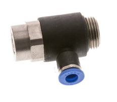 L-stuk Regelventiel 6 mm - G3/8'' Regeling-Uit Messing/Nylon Sleufschroef