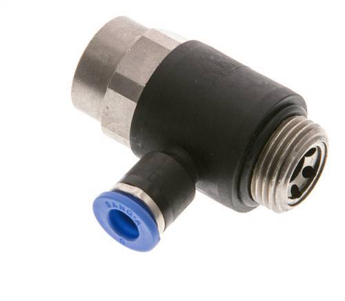 L-stuk Regelventiel 6 mm - G3/8'' Regeling-Uit Messing/Nylon Sleufschroef