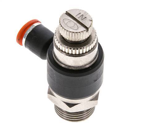 L-stuk Regelventiel 6 mm - G3/8'' Regeling-in Messing/Nylon
