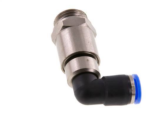 10mm & G1/2'' Elbow Quick Swivel Joint Push-In-Male Threads Nickel-Plated Brass/PBT NBR Rotatable