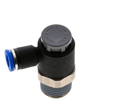L-stuk Regelventiel 8 mm - R1/2'' Regeling-Uit Messing/Nylon Borgmoer