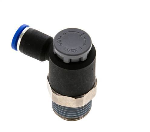 L-stuk Regelventiel 8 mm - R1/2'' Regeling-Uit Messing/Nylon Borgmoer