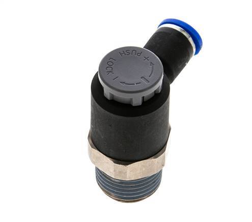 L-stuk Regelventiel 8 mm - R1/2'' Regeling-Uit Messing/Nylon Borgmoer