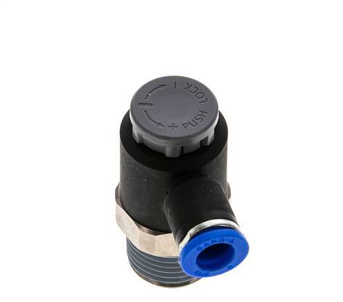 L-stuk Regelventiel 8 mm - R1/2'' Regeling-Uit Messing/Nylon Borgmoer