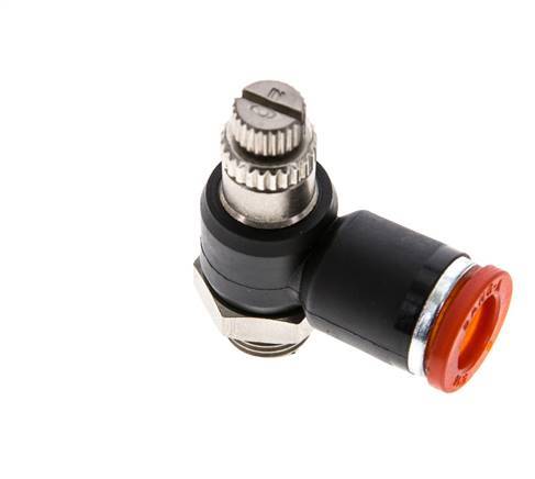 L-stuk Regelventiel 8 mm - G1/8'' Regeling-in Messing/Nylon