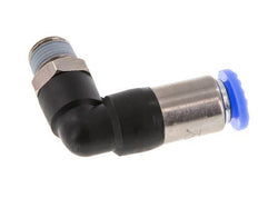 6mm & R1/8'' Zelfsluitende L-insteekkoppeling Vernikkeld messing/PBT buitendraad 0-10 bar [2 Stuks]