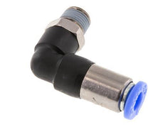 6mm & R1/8'' Zelfsluitende L-insteekkoppeling Vernikkeld messing/PBT buitendraad 0-10 bar [2 Stuks]