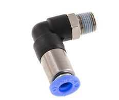 6mm & R1/8'' Zelfsluitende L-insteekkoppeling Vernikkeld messing/PBT buitendraad 0-10 bar [2 Stuks]
