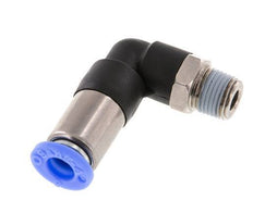 6mm & R1/8'' Zelfsluitende L-insteekkoppeling Vernikkeld messing/PBT buitendraad 0-10 bar [2 Stuks]