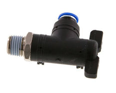 6 mm - R1/4'' Kunststof/Messing L-stuk 2-Weg Kogelkraan