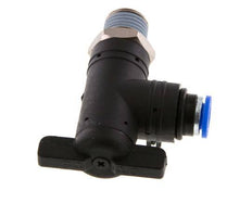 6 mm - R1/4'' Kunststof/Messing L-stuk 2-Weg Kogelkraan