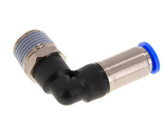 10mm & R1/2'' Zelfsluitende L-insteekkoppeling Vernikkeld messing/PBT buitendraad 0-10 bar